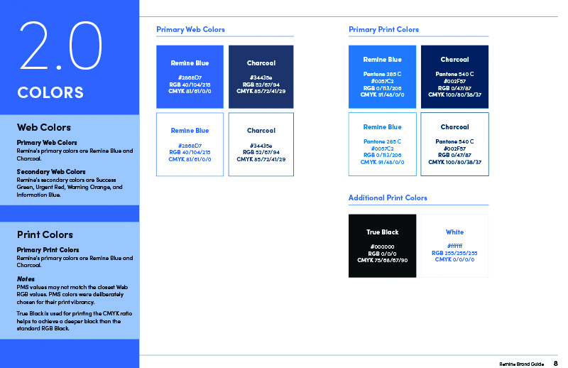 Remine Brand Guide Colors